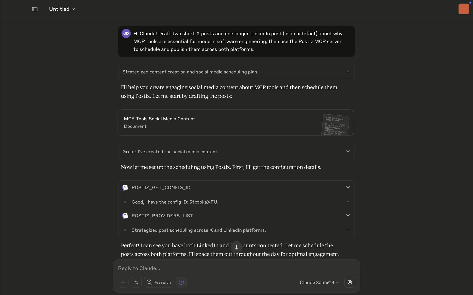 Verifying Postiz config